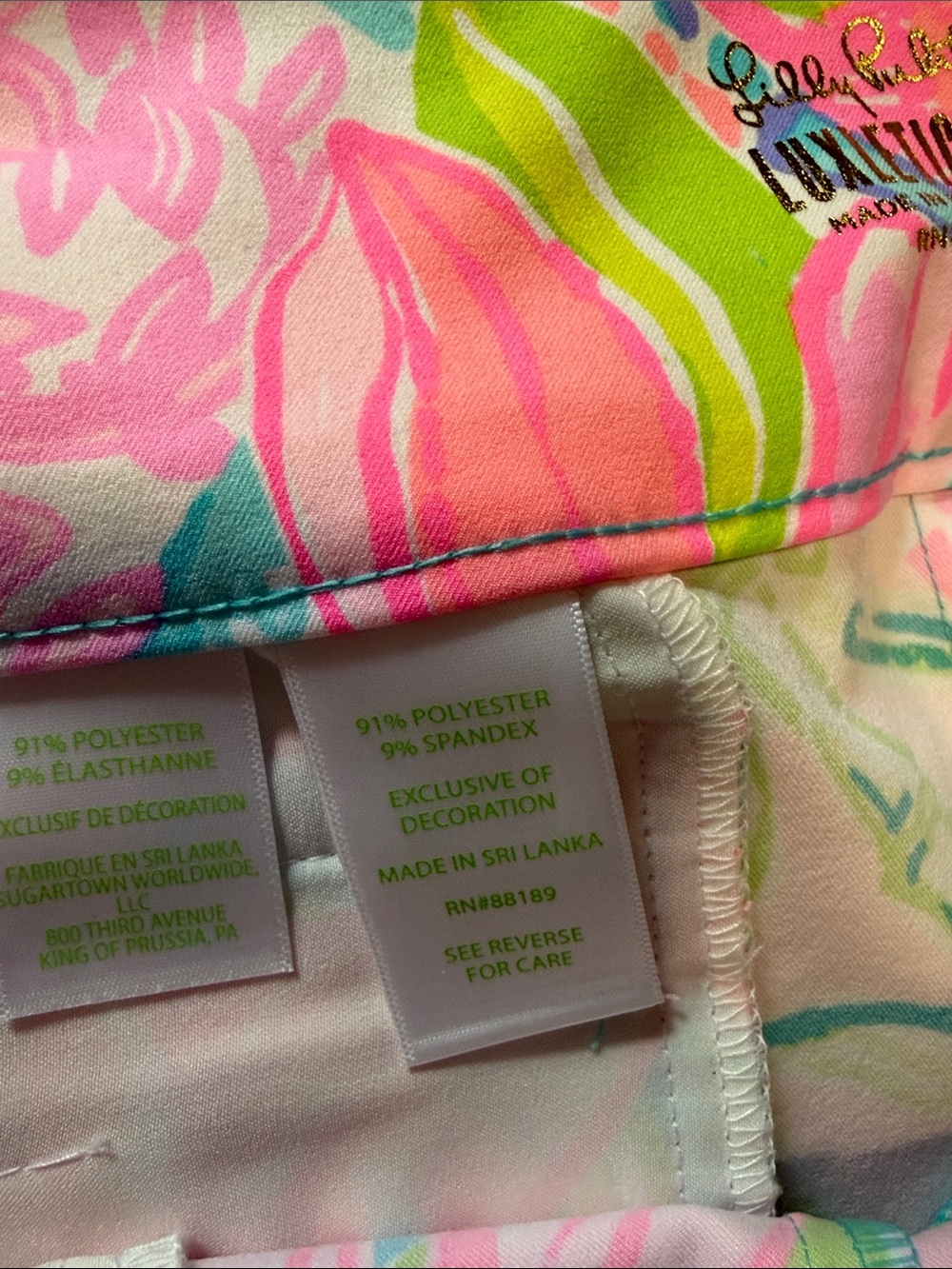 Lilly Pulitzer Pink Tropical Floral Stretch Luxletic Pants - Picture 3 of 6